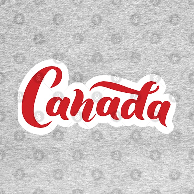 Canada word lettering cursive red by RubyCollection